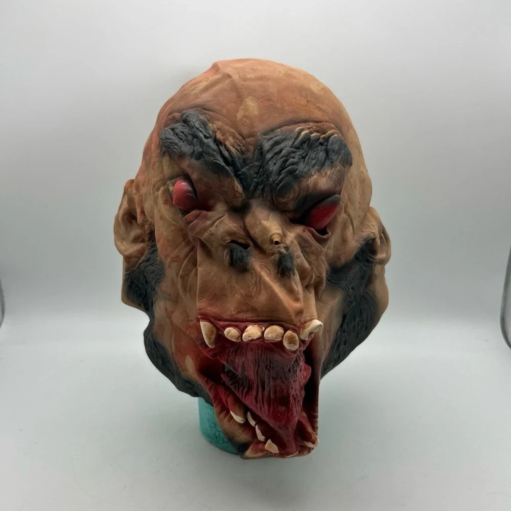 Vtg Latex Zombi/monster/gorrilla Man Halloween Costume Mask Cosplay Prop